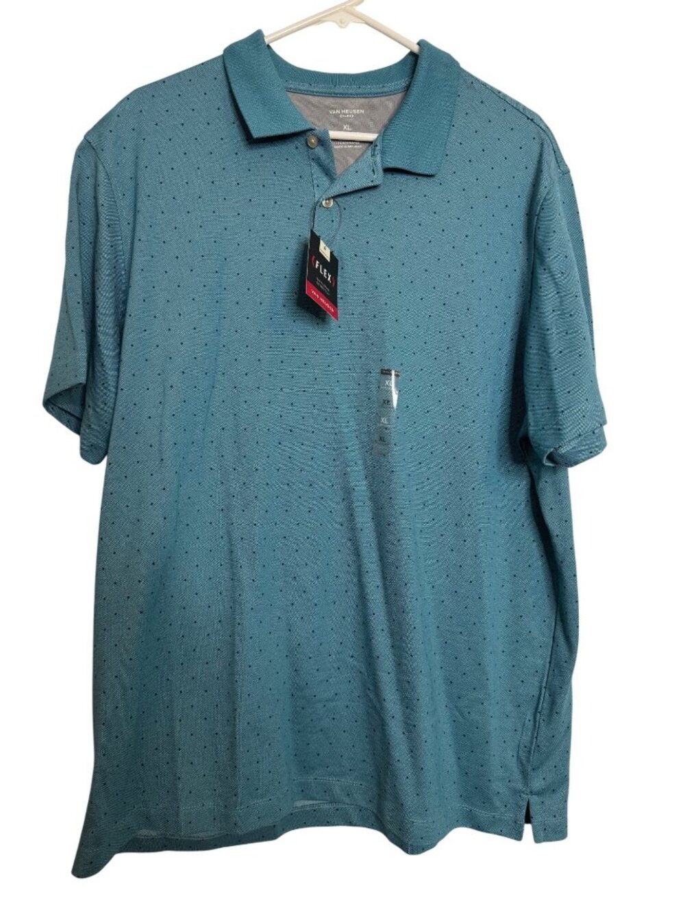 Van Heusen Flex Men's Print Polo SIze XL Short Sleeve NWT